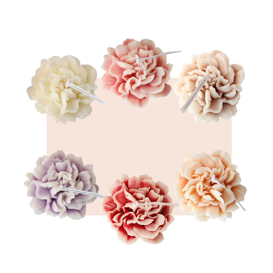 Candele di fiori di peonia Subshrubby profumate alla cera regalo aromatico di lusso personalizzato di fabbrica per il matrimonio