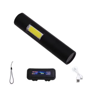 Senter Mini 2 In 1, Senter Mini 3W UV COB Led Saku 395nm USB Dapat Diisi Ulang Lampe UV