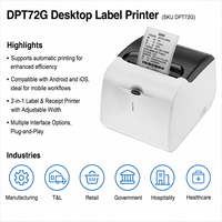 Mobydata DPT72G B2B Vente en Gros ODM Imprimante Thermique 2-en-1 80mm pour Tickets et Étiquettes