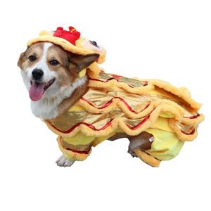 पालतू कुत्तों के लिए अजीब शेर नृत्य पोशाक चीनी शैली पॉलिएस्टर परिधान - Product Image 5