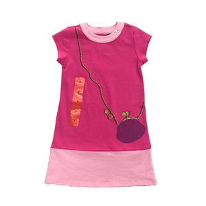Vente en gros de robes pour filles, vêtements pour enfants en coton à manches courtes et col rond, lots de stock de marques - Product Image 1