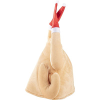 Chapeau de dinde de Thanksgiving amusant, casquette fantaisie en forme de cuisse de poulet, chapeau de dessin animé pour adultes, idéal pour les fêtes de Noël et de carnaval