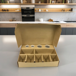 Boîte en papier kraft brun avec séparateurs, boîte à emporter multifonctionnelle pour sauce, poulet frit, hamburger, sushi, spécifications en aluminium - Product Image 4