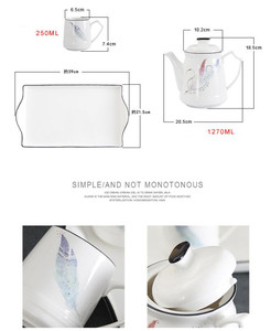 <b>Set</b> of 6 Arabic Style Ethiopian Porcelain Drinkware Coffee Cup Saucer & Tea Cups Pots Plates Gift Box Packing - Product Image 3