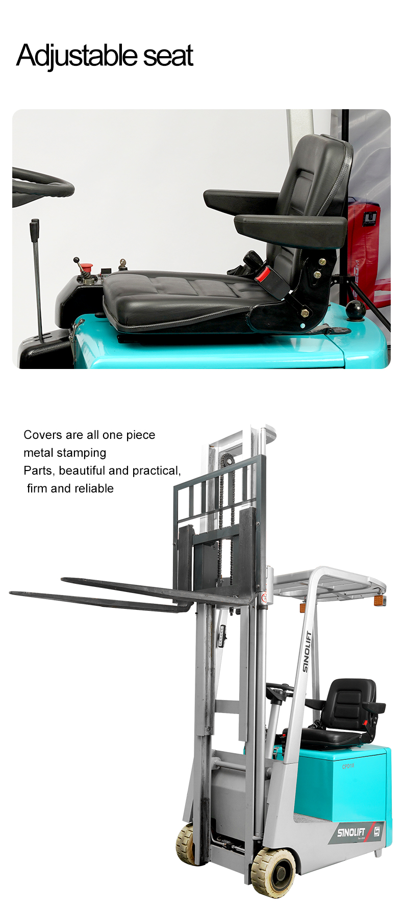 Sinolift CPD10F mini Electric walking and lifting counterbalanced forklift