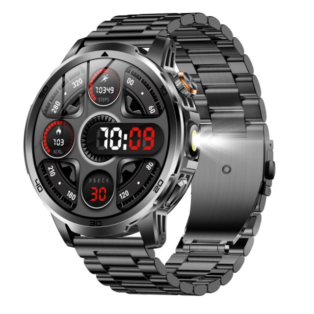 New AK95 Smartwatch for Calling HD Screen Multiple Watch Faces Pedometer Outdoor Flashlight Sports Watch Silicone Band