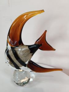 Tượng cá thủy tinh Murano thổi thủ công có đế để trang trí nội thất - Product Image 2
