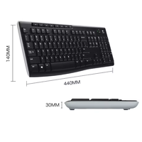 Teclado Inalámbrico K270 Plug and Play de Tamaño Completo para PC, Portátil y Escritorio, OEM, Logotipo Personalizado, Venta al Por Mayor