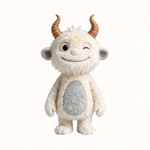 Venta Directa de Fábrica: Peluche de Monstruo Blanco Suave y Esponjoso con Cuernos, Muñeco de Peluche Personalizado de Dibujos Animados Divertidos con Ojos que Parpadean, Peluche de Tamaño Personalizado - Product Image 6