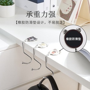 Crochets de bureau et d'étude, crochets antiadhésifs, non perforants, antidérapants et sans rayures en acier inoxydable pour sacs et cartables - Product Image 3