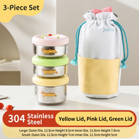 Boîte alimentaire en acier inoxydable 304 avec couvercle en silicone coloré, anti-fuite, hermétique, micro-ondable, pour bébé, boîte à bento, conteneur à collation