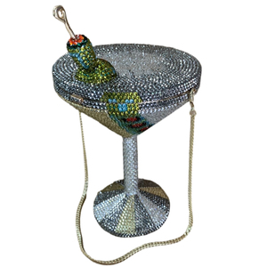Sac de soirée élégant haut de gamme en cristal pour cocktail <span class=keywords><strong>Martini</strong></span>, avec chaîne détachable et décorations en strass, sac pour femme - Product Image 6