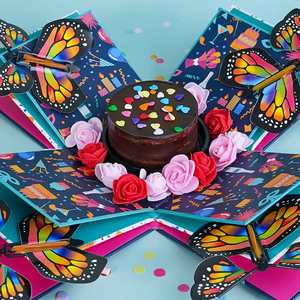 Caja de Regalo Sorpresa para Fiesta de Cumpleaños con Cierre Magnético, Materiales Reciclados, Cartón Corrugado Kraft - Product Image 2