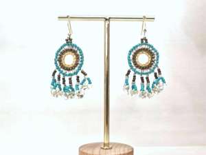 Boucles d'oreilles pendantes circulaires ajourées à pampilles, design tendance et avant-gardiste, perles de riz Miyuki colorées tissées à la main, style personnalisé - Product Image 5