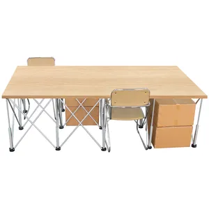 Upgraded multi-functional spider leg folding woodworking table with telescopic workbench portable