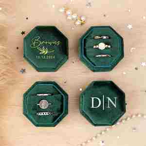Custom logo Printed Wholesale New Style Velvet High-end Ring <b>Box</b> Proposal Jewelry Storage Packaging Jewelry <b>Box</b> - Product Image 3