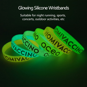 Bracelets en <span class=keywords><strong>caoutchouc</strong></span> promotionnels avec impression personnalisée de logo Bracelets lumineux Bandes de poignet Bracelet en silicone brillant lueur dans l'obscurité - Product Image 4