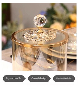 Three Piece Set of American Candy Jar Creative Living Room Coffee Table Light Luxury Carved Dried Fruit Candy Jar - Product Image 6