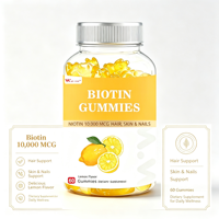 Formule personnalisée 10000mcg pour adultes, gommes à mâcher à la saveur de limonade au citron pour la croissance saine des cheveux, de la peau et des ongles, avec biotine et vitamine C