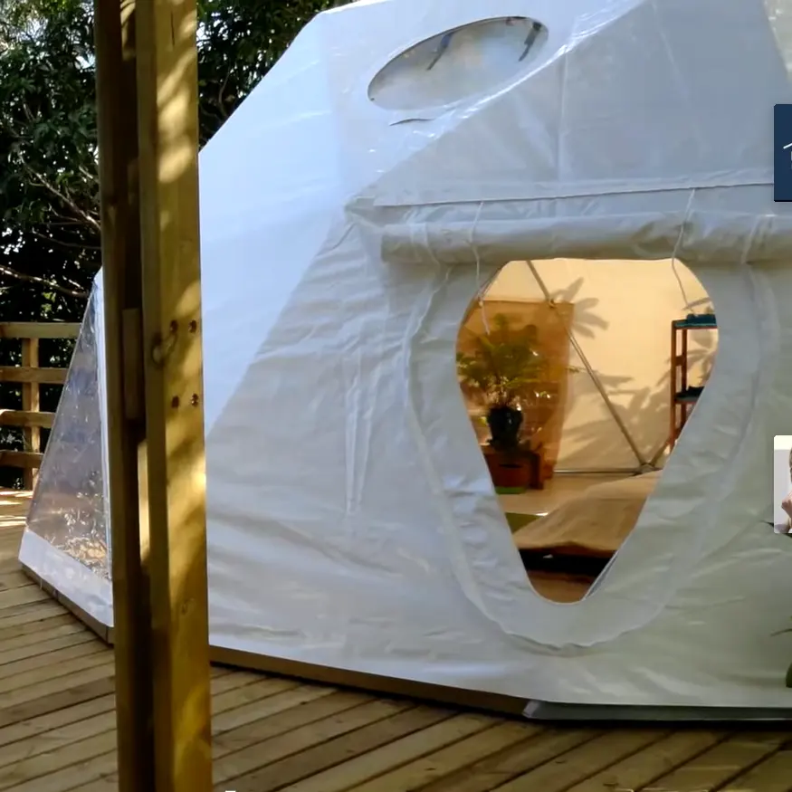 4 Seizoen Outdoor Tuin Luxe Hotel Badkamer Kleine Clear Pvc Iglo Geodetische Huis Transparante Glamping Dome Tent