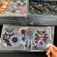 Venta al por mayor de fábrica: Pegatinas UV DTF para vasos, calcomanías de dibujos animados de fácil transferencia, pegatinas UV DTF para decoración de tazas y vasos.