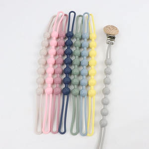 Nuovo Design forma rotonda stella luna sole bambino pinza ciuccio BPA-Free in Silicone porta manichino con morbido legno catenina succhietto - Product Image 1