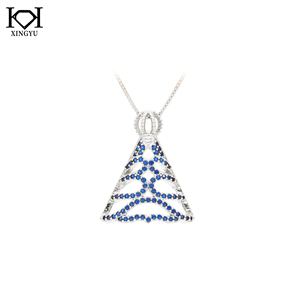 Collar con Colgante <span class=keywords><strong>de</strong></span> Espinela Azul y Circonita, Joyería Más Vendida en <span class=keywords><strong>Amazon</strong></span> - Product Image 3