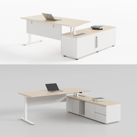 Bureau debout moderne électrique réglable en hauteur 55 x 24 pouces avec plateau de gestion des câbles et protection anti-collision pour bureau à domicile