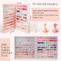 Livre de Couleurs de Gel de Construction Tendance R S Nail 360 Couleurs pour Extension d'Ongles Gel Dur Solide pour Salon de Beauté