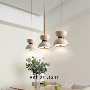 Travertine Pendant <b>Lamp</b> Round <b>LED</b> Single-Head Hotel Guesthouse <b>Lighting</b> - Product Image 3