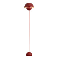 Nuevo estilo, sala de estar, luz de pie, moderna, rojo, amarillo, sombras, seta, lámpara de pie de metal vertical