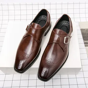 2024 China supplier high-end design fashion British style leather wholesale men's shoes casual comfortable formal leather shoes
