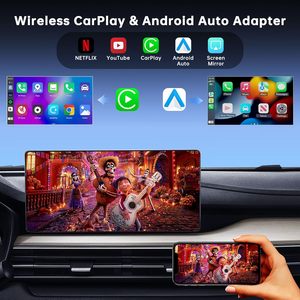 Boîte vidéo magique 6-en-1 pour Netflix <span class=keywords><strong>YouTube</strong></span>, adaptateur sans fil CarPlay Android Auto, lecture de carte TF pour voitures équipées de CarPlay filaire d'origine - Product Image 3