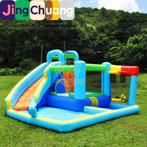Castillo Hinchable <span class=keywords><strong>de</strong></span> Agua para Saltar, Trampolín Pequeño Doméstico para Niños, Tobogán Interior, Cama Elástica para Guardería, Castillo <span class=keywords><strong>de</strong></span> Juegos. - Product Image 2
