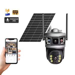 V380 ống kính kép ngoài trời 360 độ ngân hàng điện 4 gam năng lượng mặt trời cctv không dây IP Dome Camera tầm nhìn ban đêm CMOS cảm biến đám mây/SD dữ liệu thẻ - Product Image 1