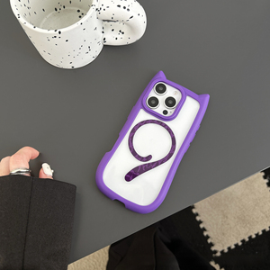 Custodia magnetica per telefono con orecchio di gatto per iPhone 17 per <span class=keywords><strong>SAMSUNG</strong></span> per HUAWEI Anti-ingiallimento TPU + PC antiurto Cov - Product Image 4