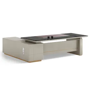 High Quality Office Desk Furniture Table Executive Luxury L Shape Manager Desk Modern Director Boss Writing Desk