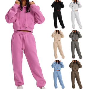 <span class=keywords><strong>Set</strong></span> di felpe con cappuccio 2 pezzi da donna Premium completi da allenamento Casual personalizzati per <span class=keywords><strong>Set</strong></span> di felpe con cappuccio primaverile - Product Image 1