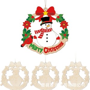 Colgante de campana de viento de dibujos animados navideños de madera 812, decoración artesanal DIY para niños de 7 a 12 años - Product Image 5