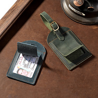 Étiquette de bagage de luxe en cuir de cheval fou véritable coffret cadeau de mariage étiquette de valise de voyage