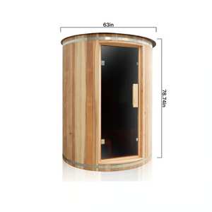 Factory Supply Garden Backyard Outdoor Round Sauna Cabin 160cm Traditional Wet Steam Sauna Kit <b>for</b> <b>Home</b> Villa - Product Image 2