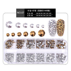 Decoraciones para Uñas, Accesorios de Diferentes Tamaños y Formas, Piedras de Cristal Transparentes AB con Reverso Plano, SS6-SS20 - Product Image 6