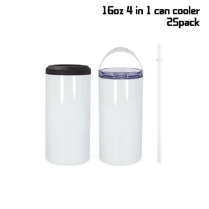 Entrepôt USA, livraison en 3 jours, 16 oz, 4 en 1, supports vierges pour sublimation, refroidisseur de canettes en acier inoxydable avec 2 couvercles, tasses et gobelets - Product Image 2