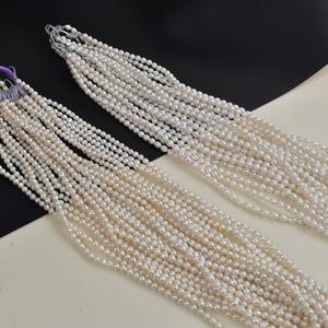 สร้อยคอมุกน้ำจืดธรรมชาติข้ามพรมแดน ขนาด 5-6 มม. สีขาวด้าน วัสดุกึ่งสำเร็จรูปสำหรับงาน DIY สำหรับการค้าต่างประเทศ - Product Image 4