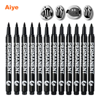 Marqueur permanent Aiye en stock, blanc et noir, à séchage rapide, à base d'huile, stylo marqueur noir pour graffitis, marquage de pneus de voiture et de machines