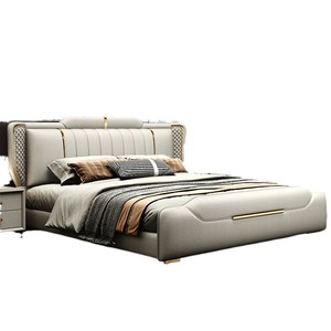Italian-style Adjustable Upholstered <strong>Storage</strong> <strong>Double</strong> <strong>Bed</strong> 2.2 Meters Modern Minimalist Design Eco-Friendly for Master Bedroom - Product Image 6