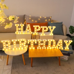 Nouvelles lettres lumineuses LED 2026 – Enseigne lumineuse <span class=keywords><strong>pour</strong></span> mariage, <span class=keywords><strong>anniversaire</strong></span>, fête – Décoration alimentée par piles <span class=keywords><strong>pour</strong></span> éclairage nocturne - Product Image 1