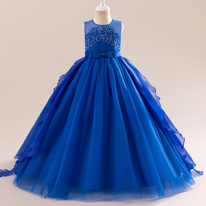 Venta al por mayor <span class=keywords><strong>de</strong></span> alta calidad <span class=keywords><strong>de</strong></span> cola larga Niña vestido <span class=keywords><strong>de</strong></span> novia princesa niños vestidos <span class=keywords><strong>de</strong></span> flores para niñas fiesta <span class=keywords><strong>de</strong></span> cumpleaños lindo - Product Image 4