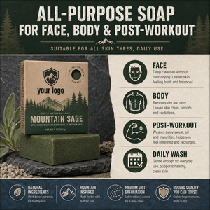 High Quality Naturally Forest Scent <b>Men</b> Soap <b>Bubbles</b> Refreshing Smooth Gentle Clean Improve Texture Rapid Mountain Sage Soap - Product Image 5