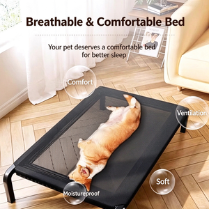 Lit surélevé pour animaux de compagnie, hamac respirant en maille pour chien et chat, lavable, avec structure en fer forgé - Product Image 3